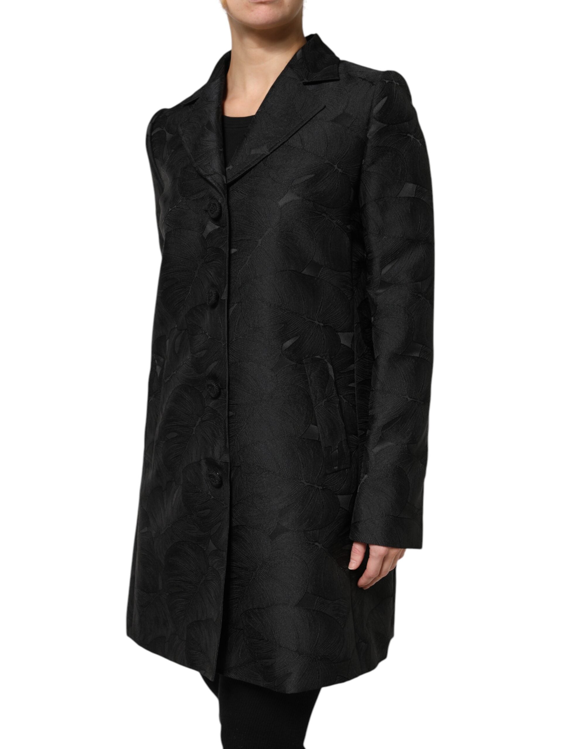 Dolce & Gabbana Schwarzer einreihiger Trenchcoat Jacke